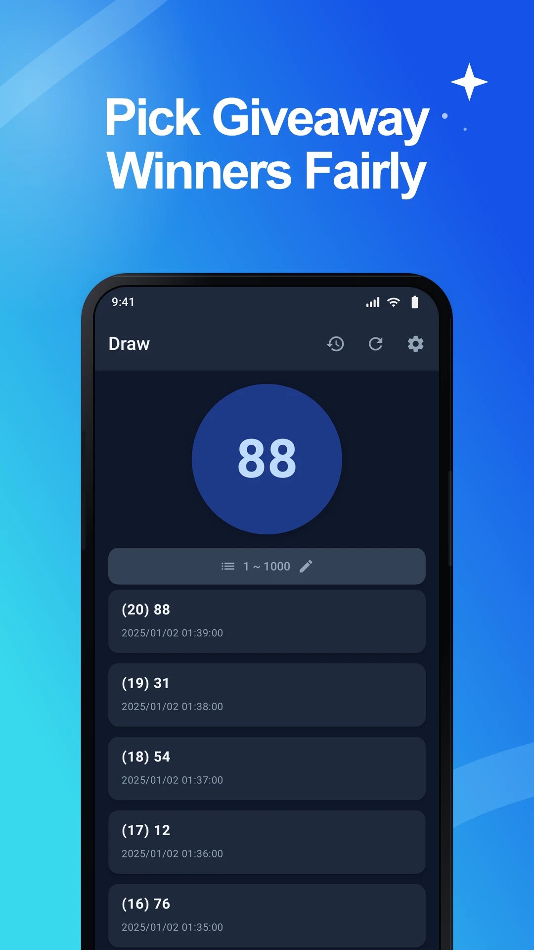 Giveaway Picker & Bingo Draw screenshot